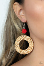 Load image into Gallery viewer, Wildly Wicker Red Earring
