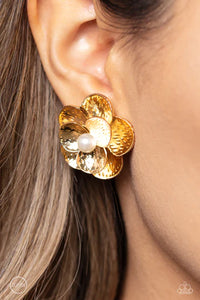 Miami Magic Gold Clip-On Earring