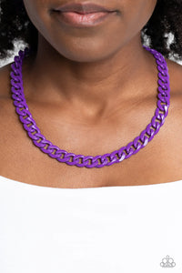 Painted Powerhouse Purple Necklace
