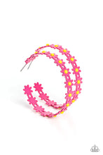 Load image into Gallery viewer, Daisy Disposition Pink Hoop Earring
