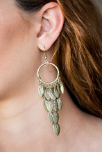 Load image into Gallery viewer, Feather Frenzy Brass Earring
