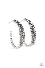 Load image into Gallery viewer, A Glitzy Conscience Silver Hoop Earring

