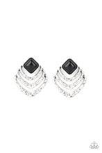 Load image into Gallery viewer, Rebel Ripple Black Post Earring
