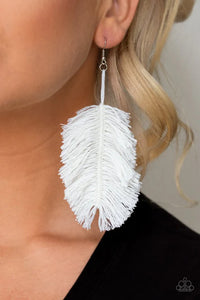 Hanging by a Thread White Earring