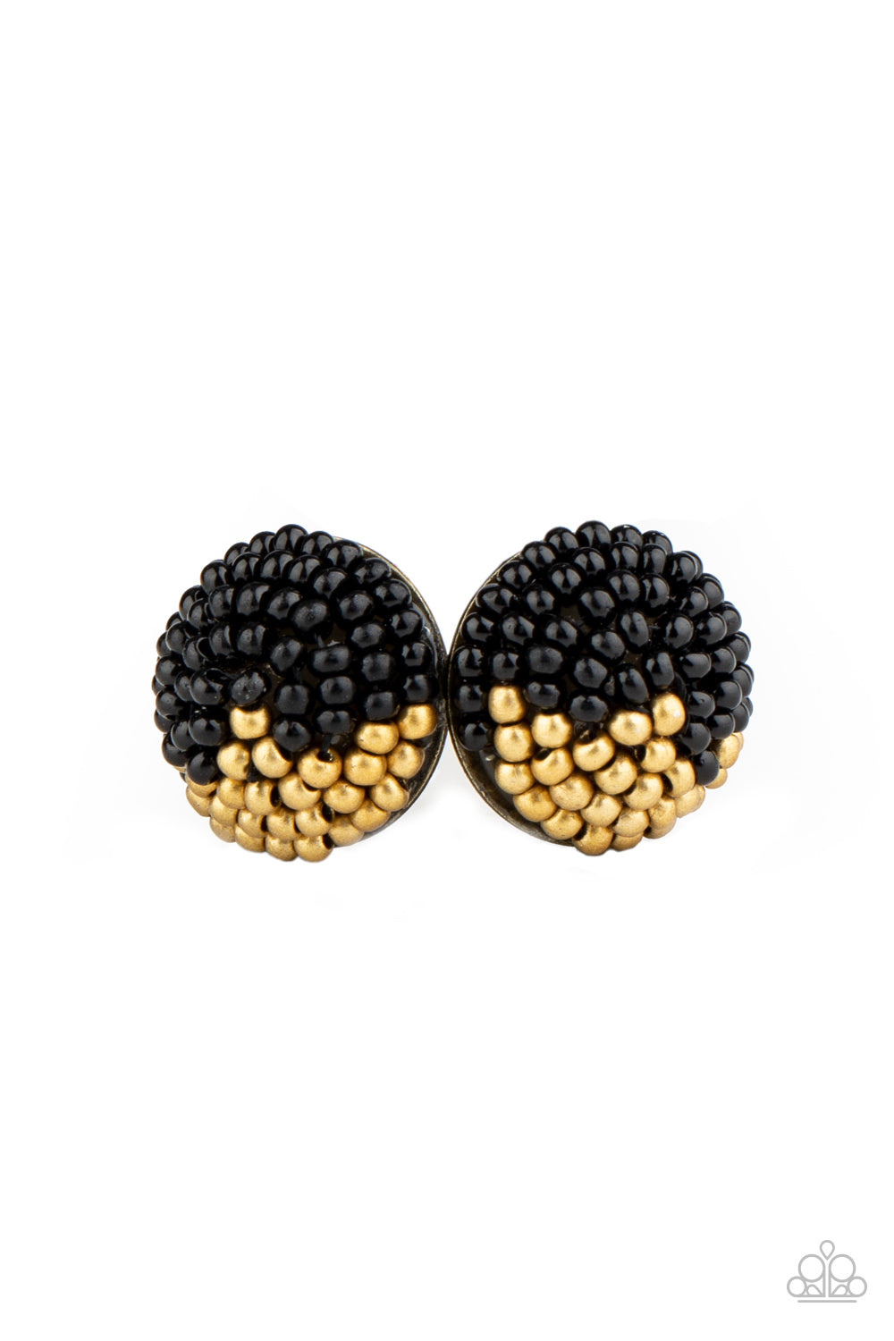 As Happy As Can BEAD Black Post Earring