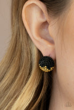 Load image into Gallery viewer, As Happy As Can BEAD Black Post Earring
