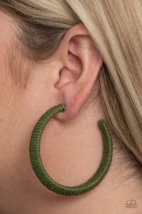TWINE and Dine Green Hoop Earring