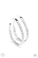 Load image into Gallery viewer, Borderline Brilliance White Hoop Earring
