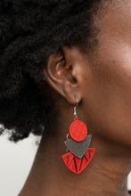 Load image into Gallery viewer, Jurassic Juxtaposition Red Earring
