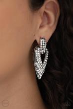 Load image into Gallery viewer, Blinged Out Buckles White Clip On Earring
