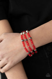 Here to STAYCATION Red Bracelet