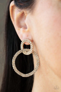 Intensely Icy  Gold Post Earring