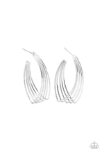 Load image into Gallery viewer, Industrial Illusion Silver Hoop Earring
