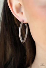 Load image into Gallery viewer, Industrial Illusion Silver Hoop Earring
