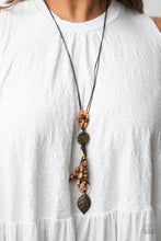 Load image into Gallery viewer, Knotted Keepsake Orange Necklace
