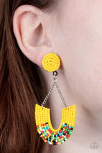 Load image into Gallery viewer, Make it RAINBOW Yellow Post Earring
