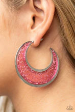 Load image into Gallery viewer, Charismatically Curvy Pink Hoop Earring
