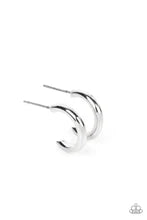 Load image into Gallery viewer, Small-Scale Shimmer Silver Hoop Earring
