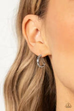 Load image into Gallery viewer, Small-Scale Shimmer Silver Hoop Earring
