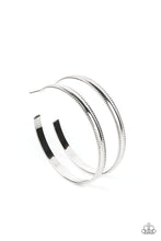 Load image into Gallery viewer, Monochromatic Magnetism Silver Hoop Earring
