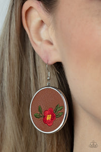 Prairie Patchwork Red Earring