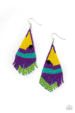 Load image into Gallery viewer, Brightly Beaded Purple Earring
