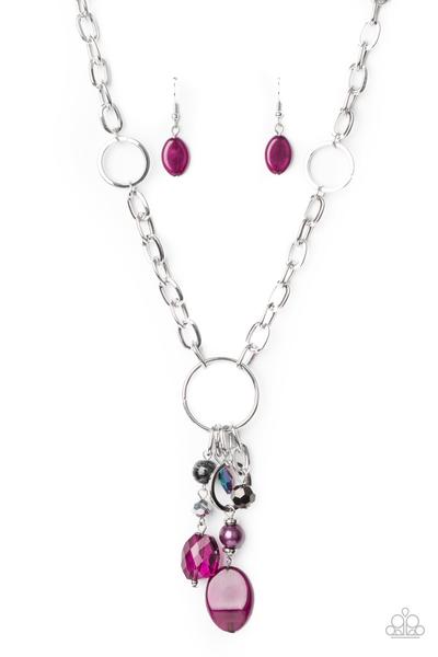 Lay Down Your CHARMS Purple Necklace